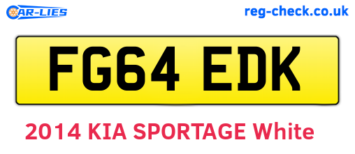FG64EDK are the vehicle registration plates.