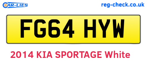 FG64HYW are the vehicle registration plates.