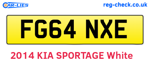 FG64NXE are the vehicle registration plates.