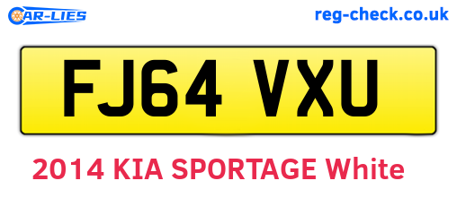 FJ64VXU are the vehicle registration plates.