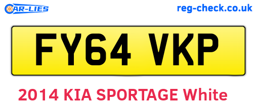 FY64VKP are the vehicle registration plates.