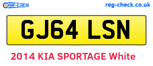 GJ64LSN are the vehicle registration plates.