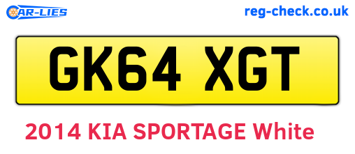 GK64XGT are the vehicle registration plates.