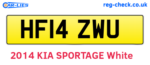 HF14ZWU are the vehicle registration plates.