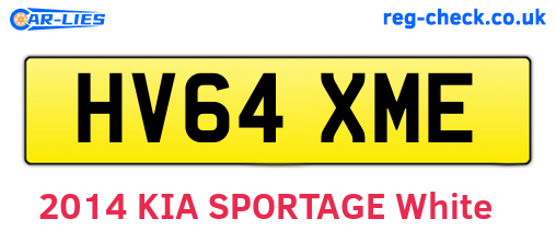 HV64XME are the vehicle registration plates.