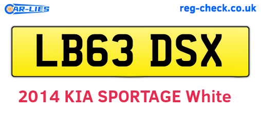 LB63DSX are the vehicle registration plates.