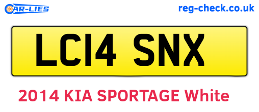 LC14SNX are the vehicle registration plates.