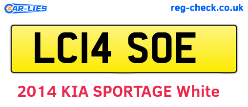 LC14SOE are the vehicle registration plates.