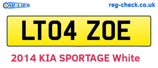 LT04ZOE are the vehicle registration plates.