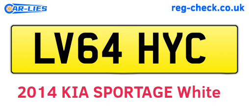 LV64HYC are the vehicle registration plates.