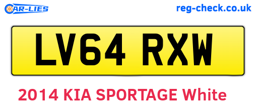 LV64RXW are the vehicle registration plates.