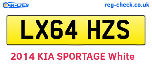 LX64HZS are the vehicle registration plates.