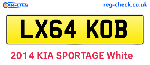 LX64KOB are the vehicle registration plates.