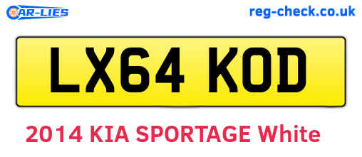 LX64KOD are the vehicle registration plates.