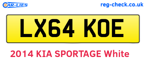 LX64KOE are the vehicle registration plates.