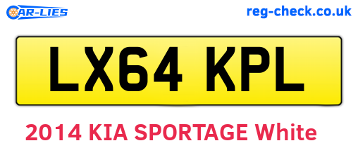 LX64KPL are the vehicle registration plates.