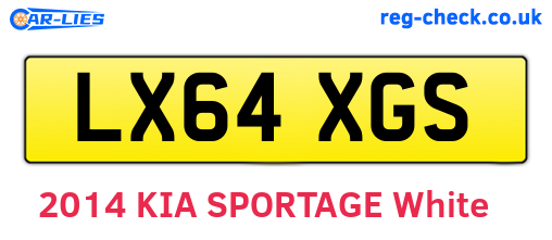 LX64XGS are the vehicle registration plates.