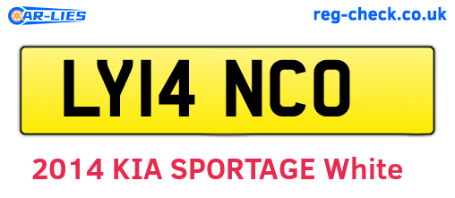 LY14NCO are the vehicle registration plates.