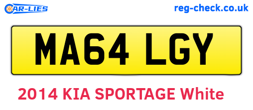 MA64LGY are the vehicle registration plates.