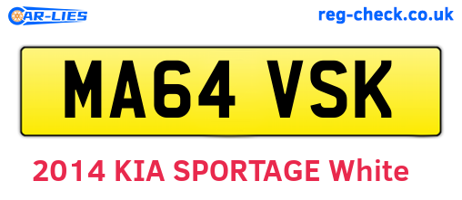 MA64VSK are the vehicle registration plates.
