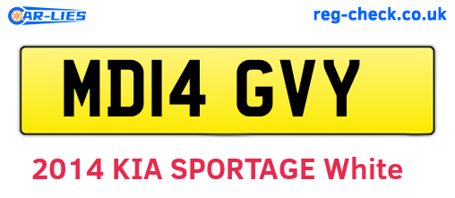 MD14GVY are the vehicle registration plates.