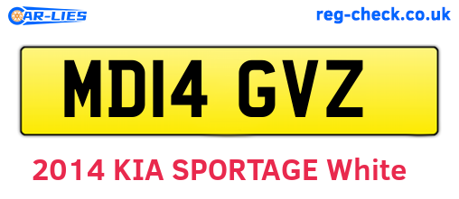 MD14GVZ are the vehicle registration plates.