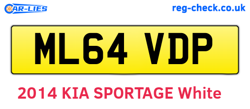 ML64VDP are the vehicle registration plates.