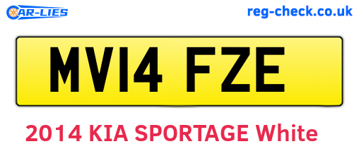 MV14FZE are the vehicle registration plates.