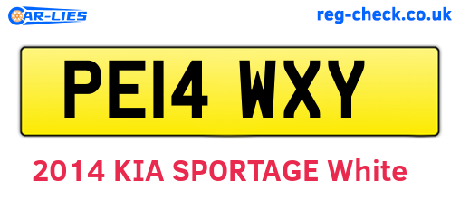 PE14WXY are the vehicle registration plates.