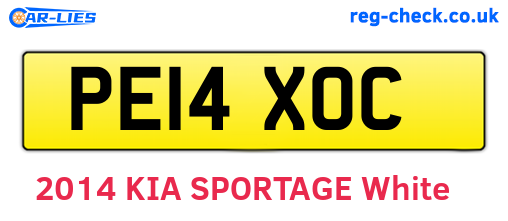 PE14XOC are the vehicle registration plates.
