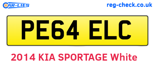 PE64ELC are the vehicle registration plates.