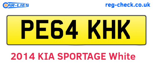 PE64KHK are the vehicle registration plates.