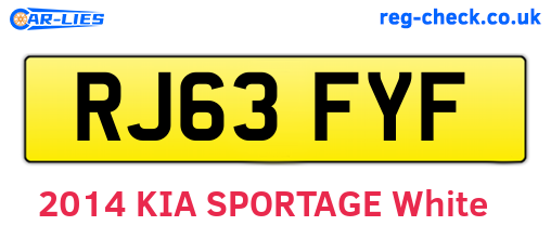 RJ63FYF are the vehicle registration plates.