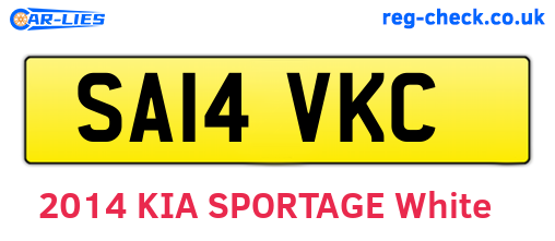 SA14VKC are the vehicle registration plates.