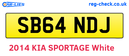 SB64NDJ are the vehicle registration plates.