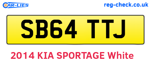 SB64TTJ are the vehicle registration plates.