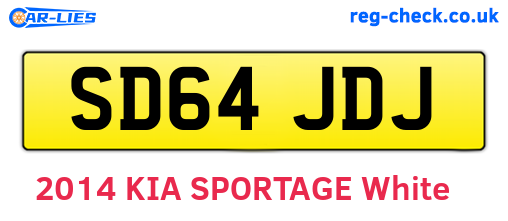 SD64JDJ are the vehicle registration plates.