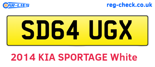 SD64UGX are the vehicle registration plates.