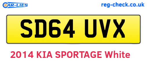 SD64UVX are the vehicle registration plates.