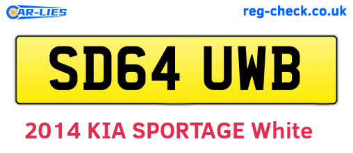 SD64UWB are the vehicle registration plates.