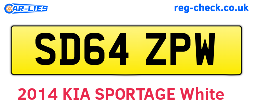 SD64ZPW are the vehicle registration plates.