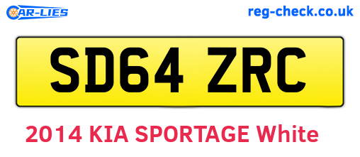 SD64ZRC are the vehicle registration plates.