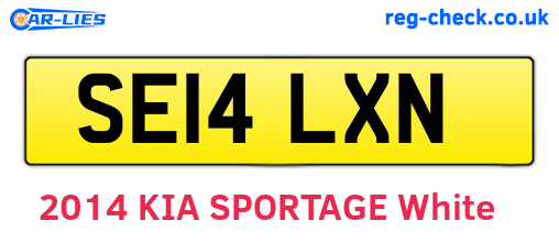 SE14LXN are the vehicle registration plates.