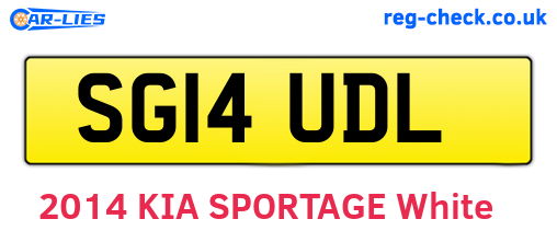 SG14UDL are the vehicle registration plates.