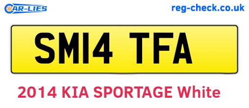 SM14TFA are the vehicle registration plates.
