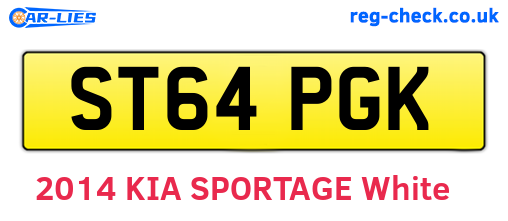 ST64PGK are the vehicle registration plates.