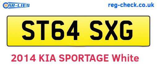 ST64SXG are the vehicle registration plates.