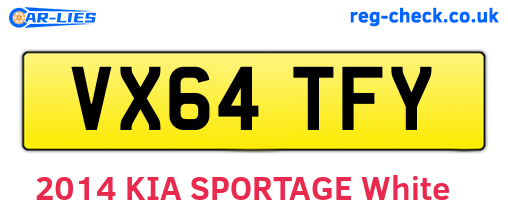 VX64TFY are the vehicle registration plates.