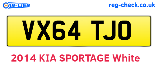 VX64TJO are the vehicle registration plates.