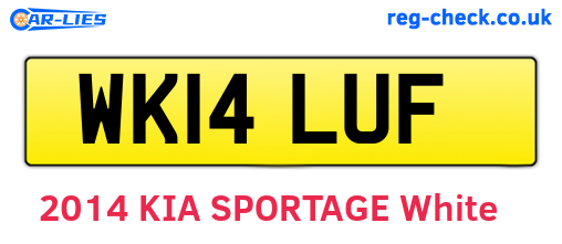WK14LUF are the vehicle registration plates.